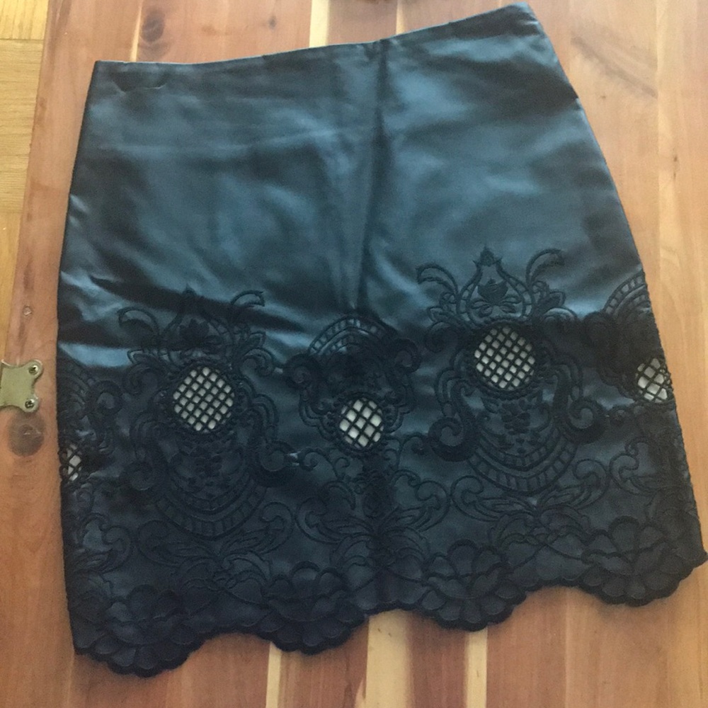 Black mini skirt